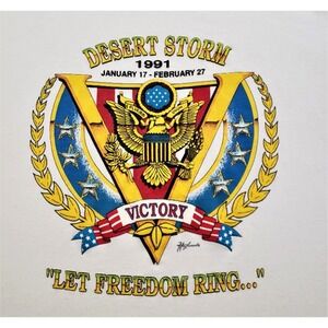 90s Desert Storm Army Puff Print Size XL Single Stitch With Flaws